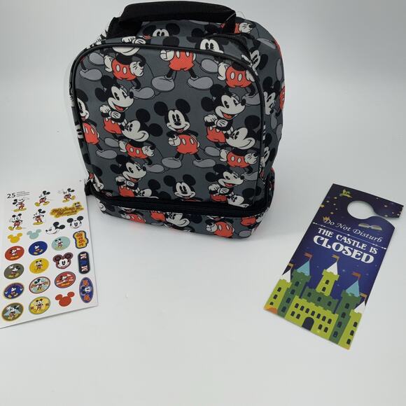 Disney Mickey Mouse All Over Print Drop Bottom Lunch Bag, Mickey Mouse Lunch Bag - Picture 1 of 12
